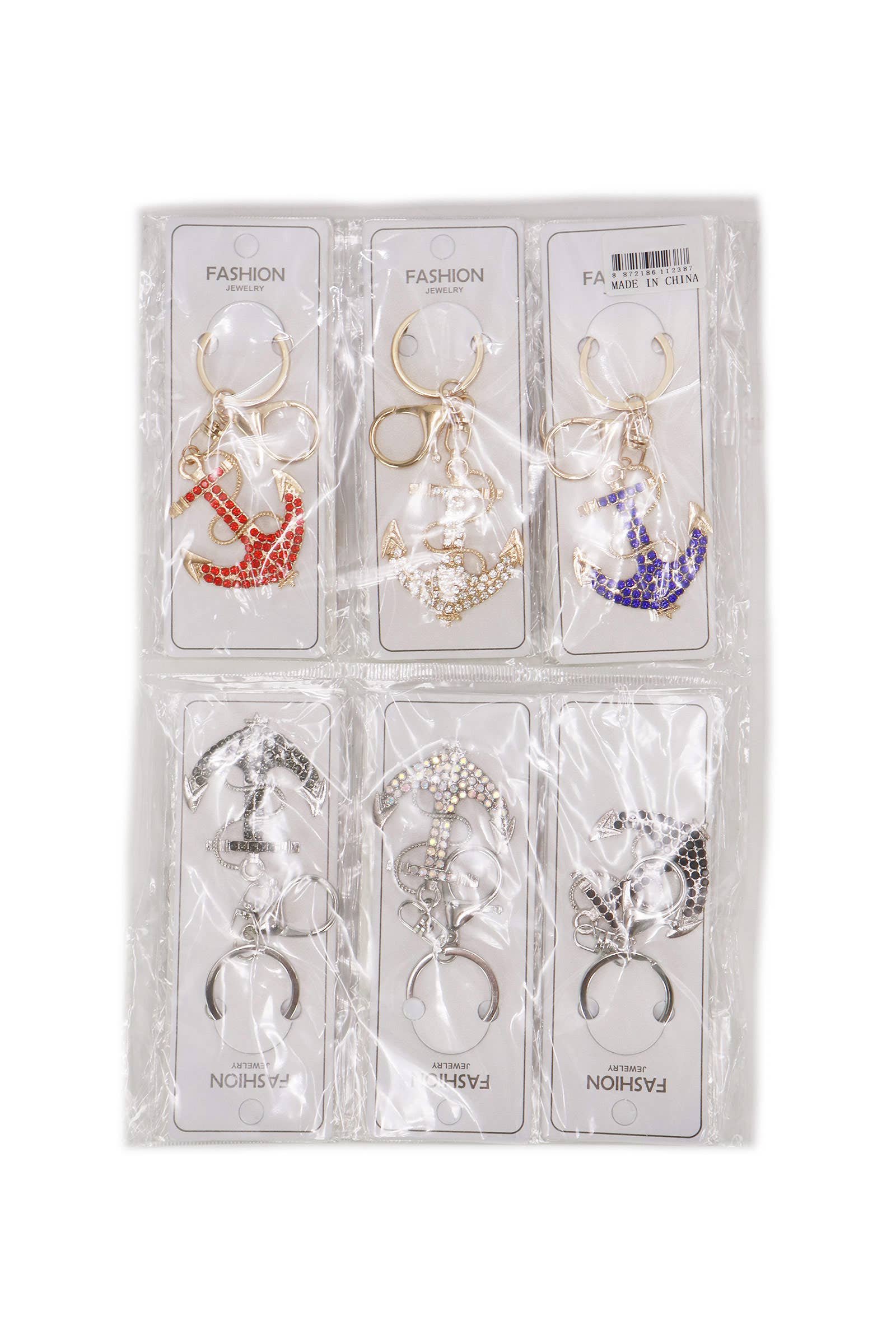 Nautical Anchor Bling Rhinestone Key Chain