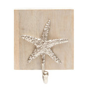 Starfish Silver Coastal Wall Hook