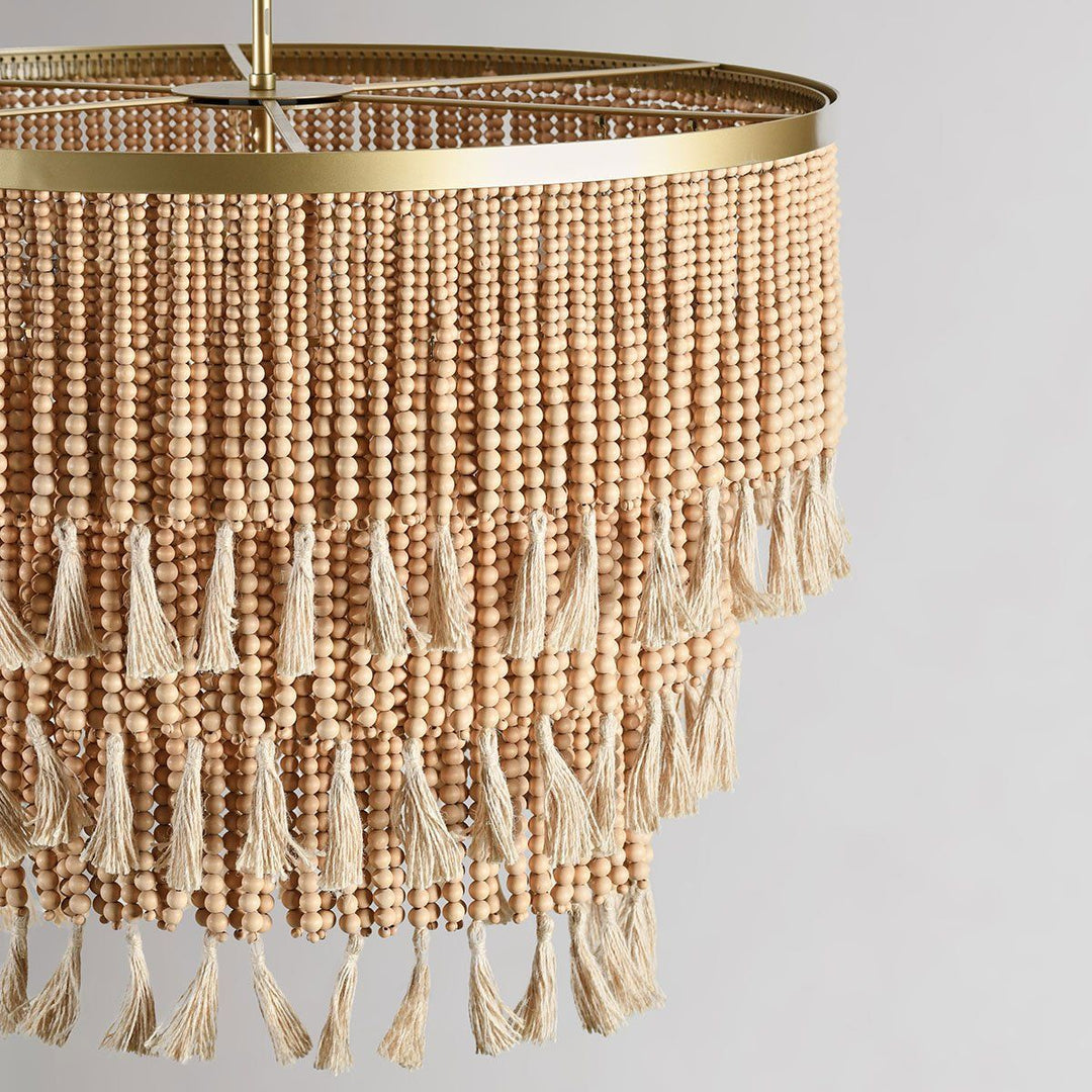 Brittany - Beaded Chandelier - Natural