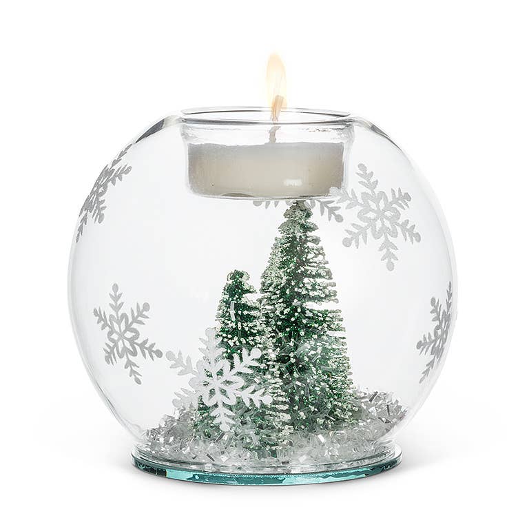 Brush Tree & Snow Ball Votive-4"D-207