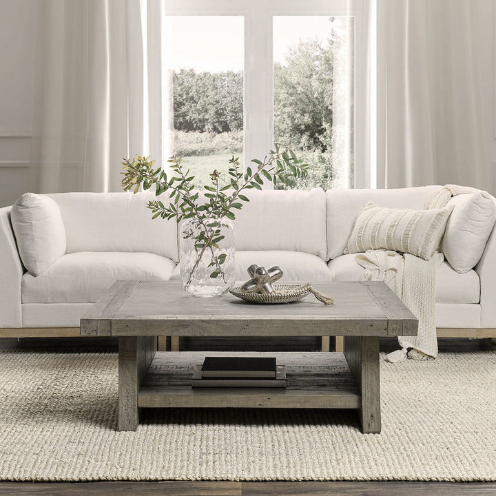 Stonebridge - Square Coffee Table - Distressed Gray