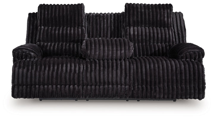Rhine Falls - Onyx - Reclining Power Sofa With Drop Down Table