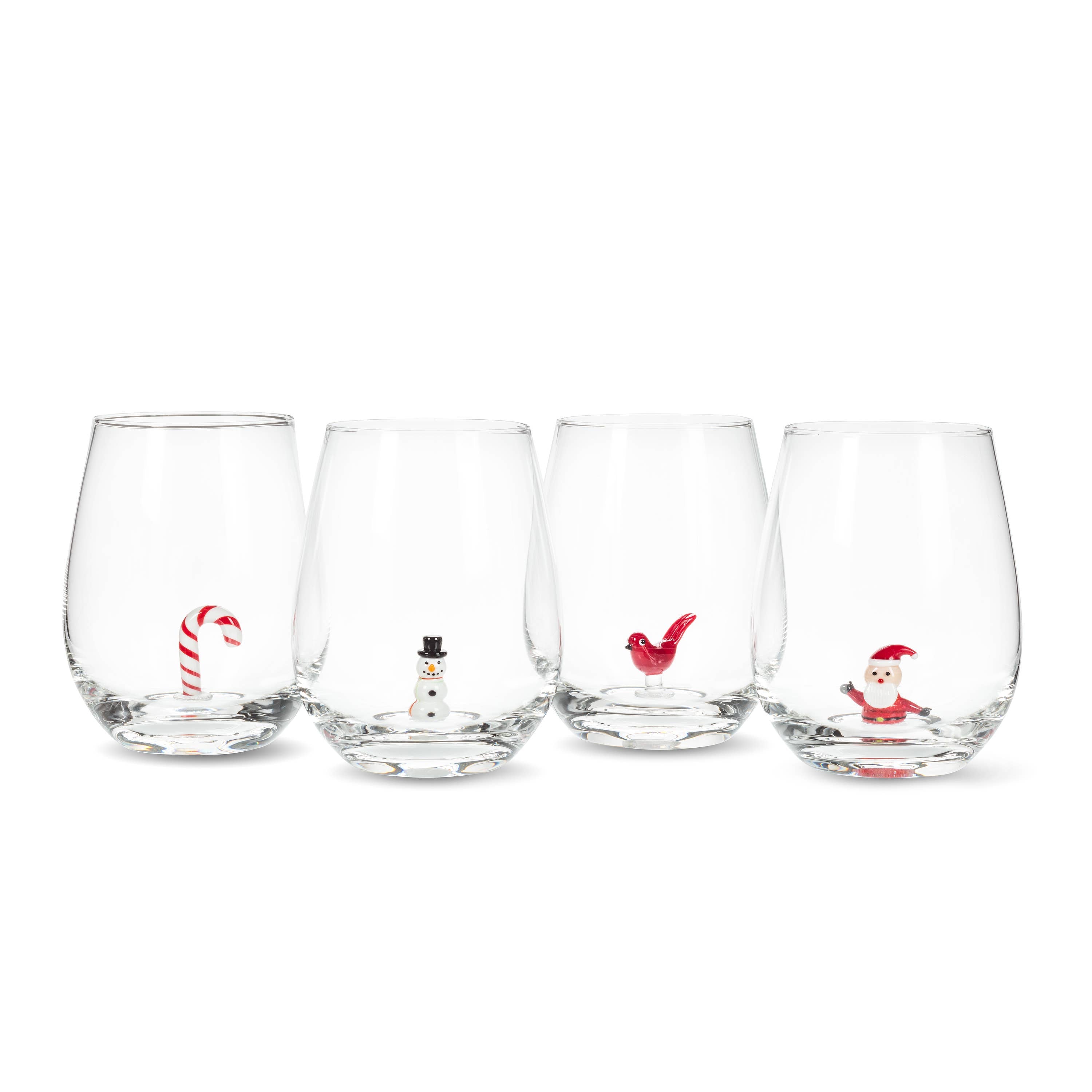 Snowman Icon Stemless Wine Glass-4.5"H(20oz)
