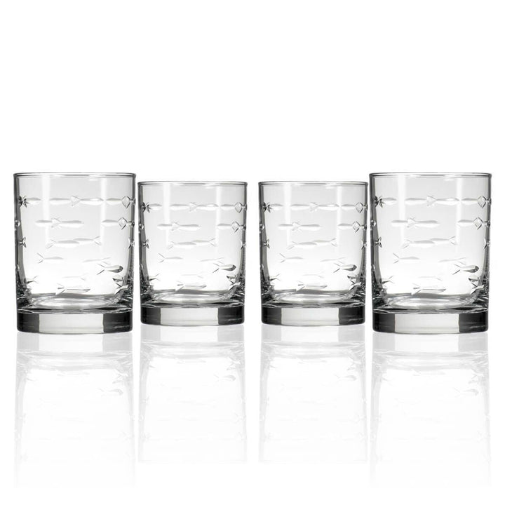 School of Fish Double Old Fashioned Glass 13oz: Case of 4