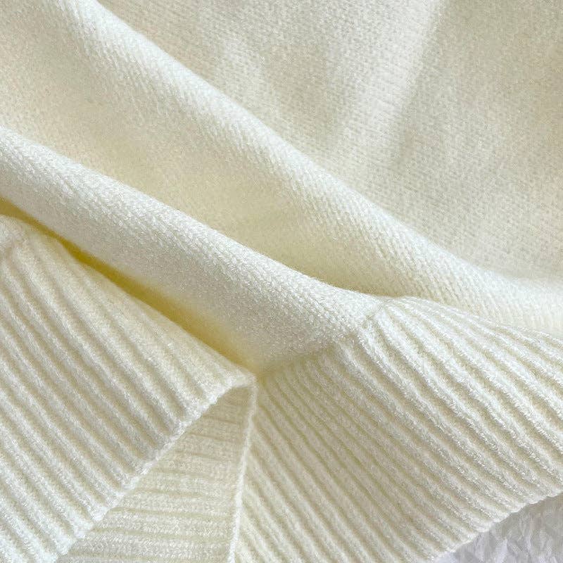 Knitted Crossed Solid Shawl: Khaki / 90cm