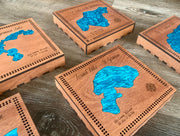 Custom Lake or City Cribbage Board: Lake and Streets / Print