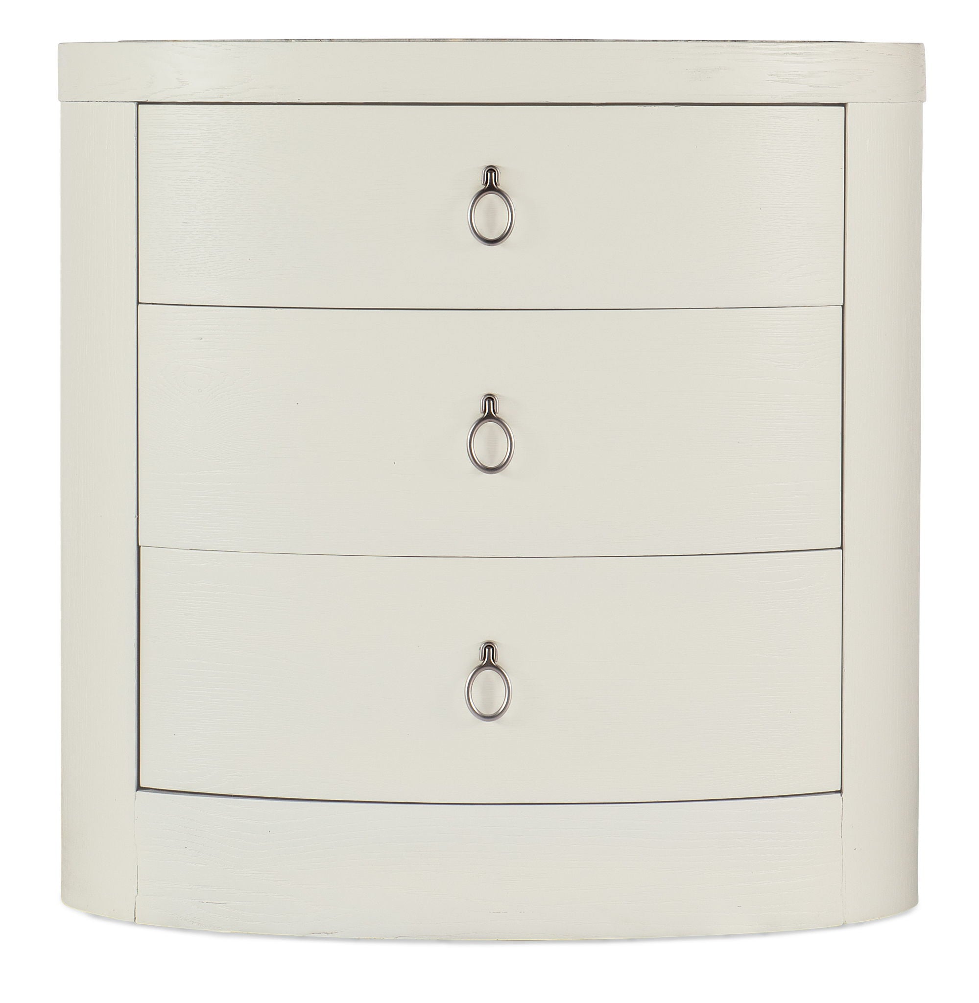 Serenity - Wavecrest Oval Nightstand - White