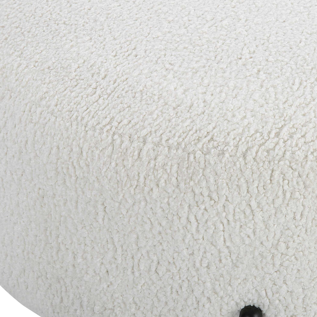 Arles - Large Plush Ottoman - White