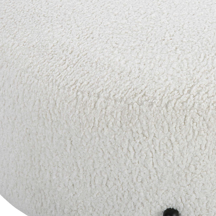 Arles - Large Plush Ottoman - White