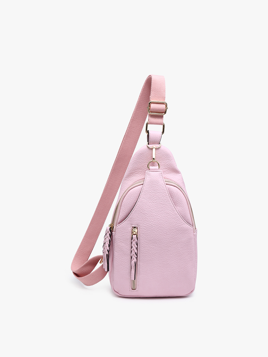 M2342 Nikki Dual Compartment Sling Pack Bag: Grey