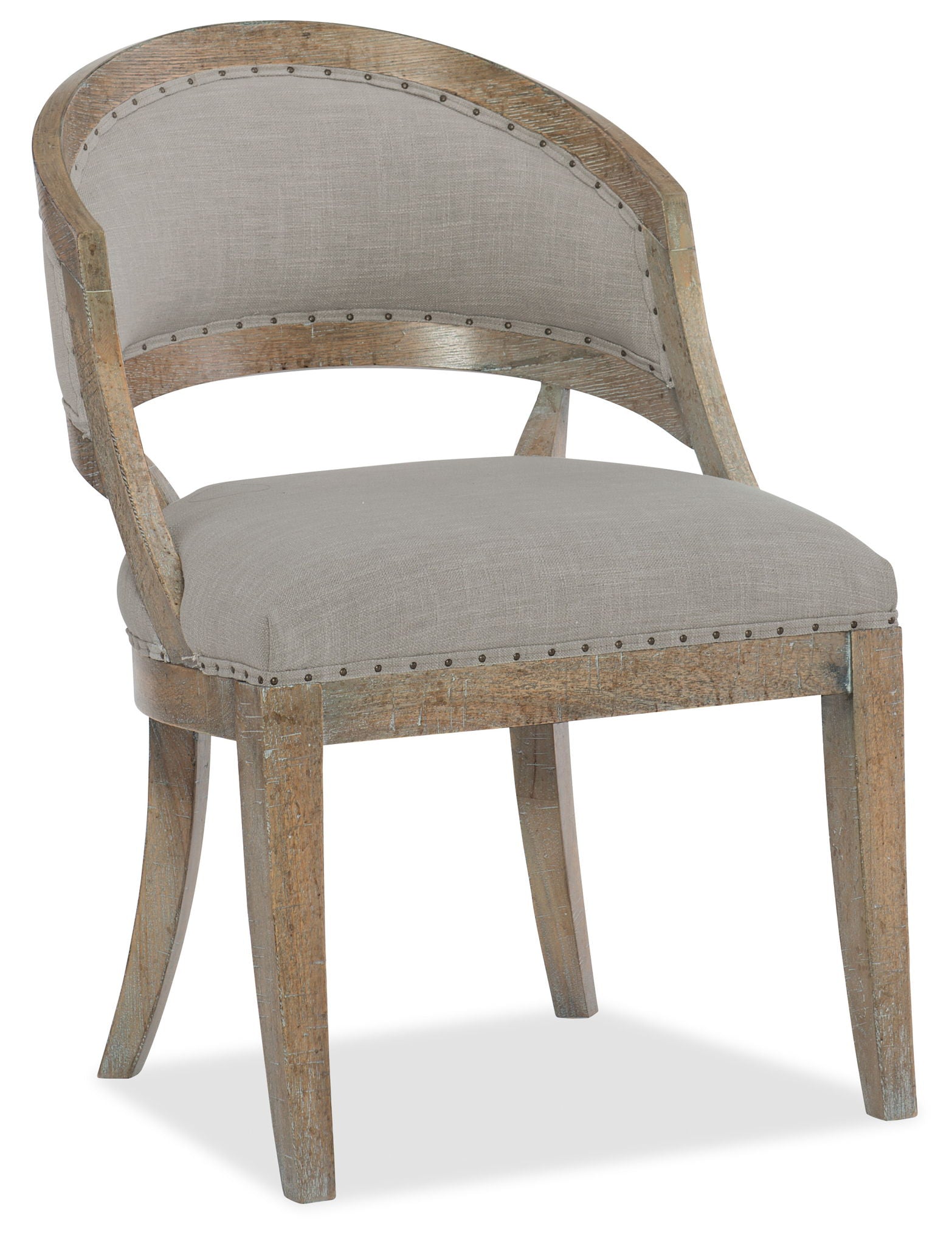 Boheme - Garnier Barrel Back Chair - Gray / Light Brown