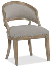 Boheme - Garnier Barrel Back Chair - Gray / Light Brown