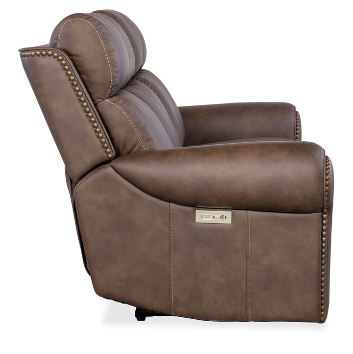 Duncan - Power Sofa With Power Headrest & Lumbar - Dark Brown