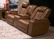 Gruaro - Power Reclining Loveseat With Console / Adjustable Headrest - Amber