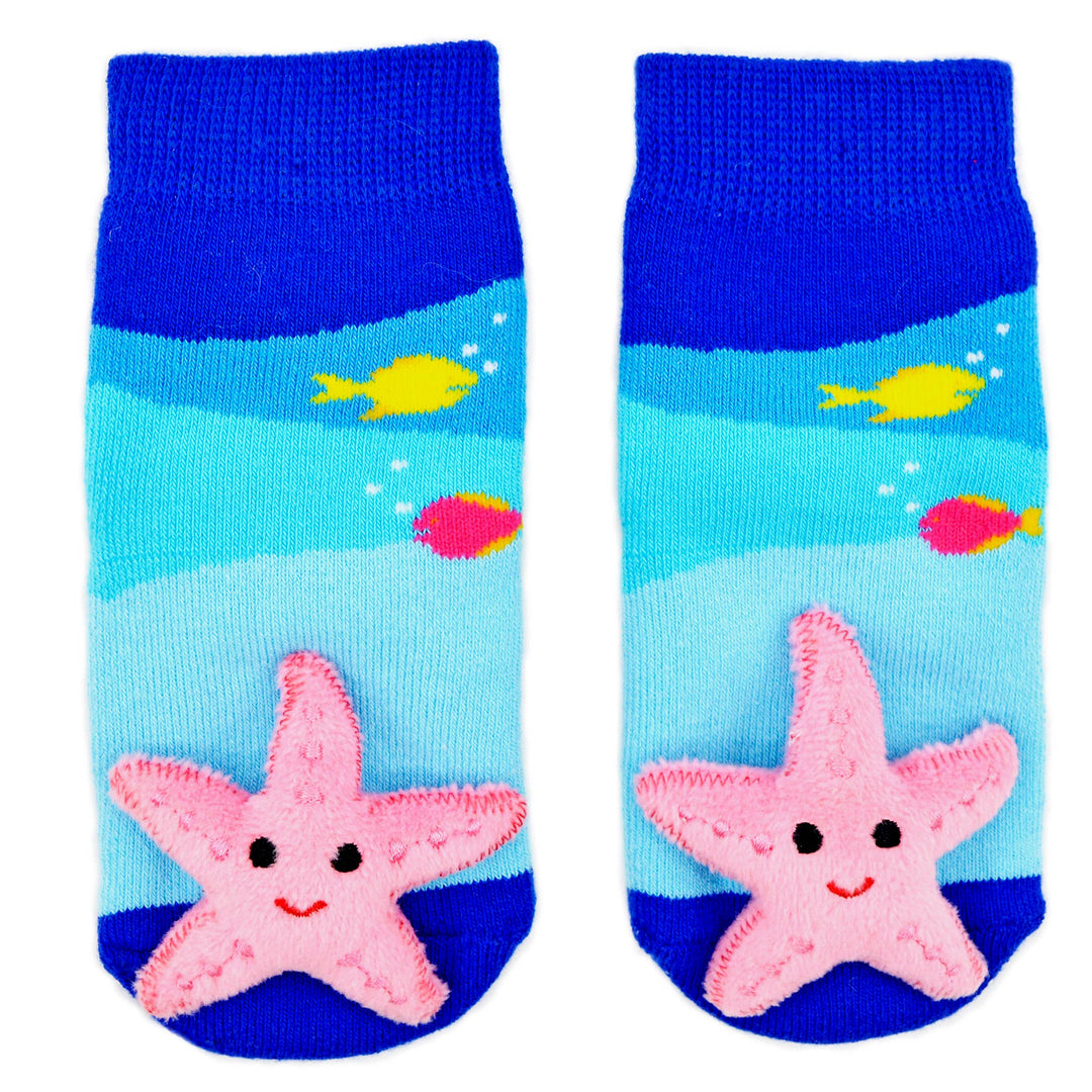 Starfish Boogie Toes - Baby Rattle Socks: 1 - 2 Y