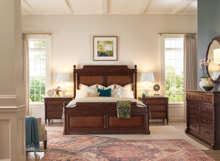Charleston - Round Mirror - Dark Brown