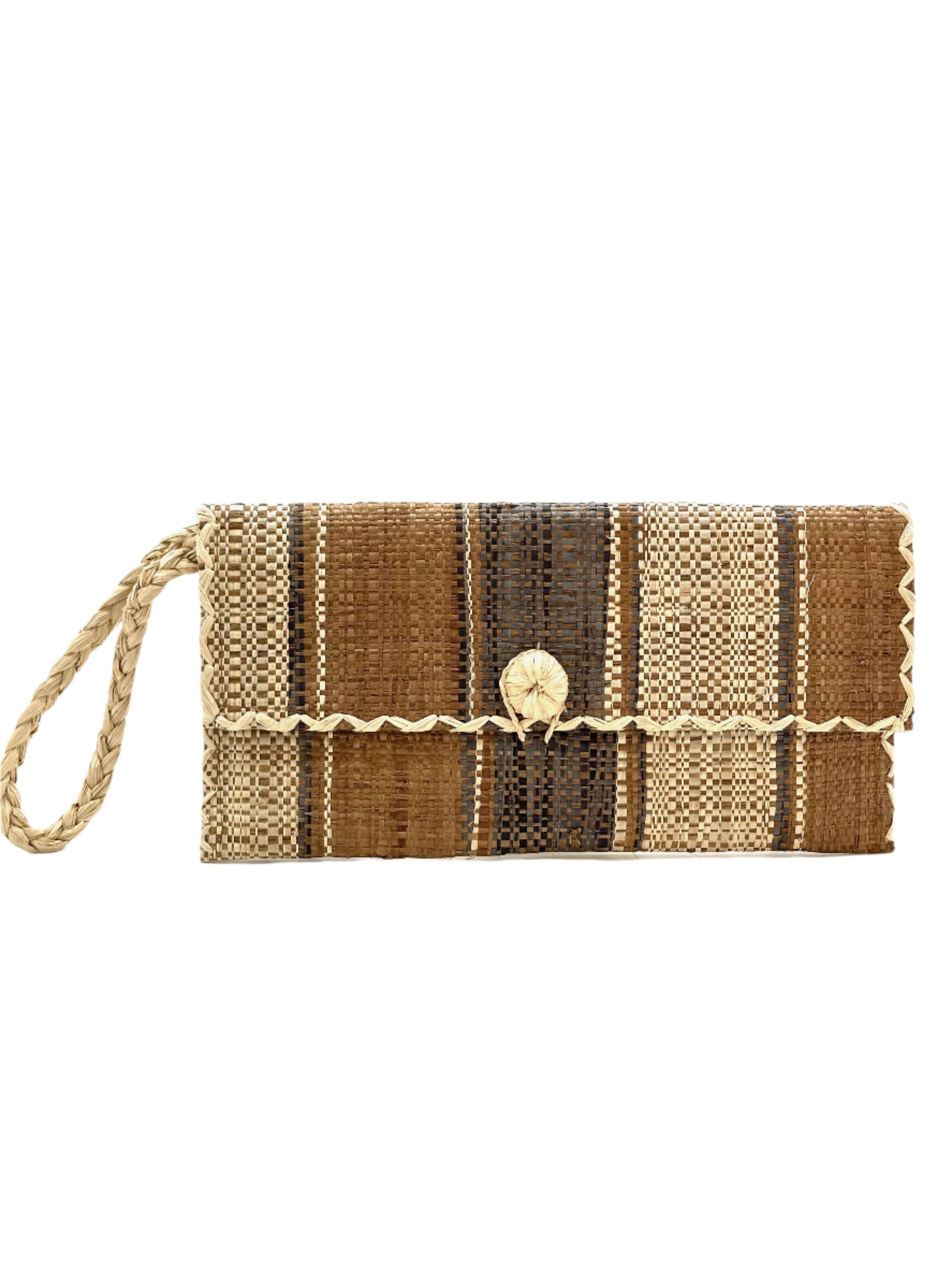 ChiChi Straw Clutch Wristlet Bag: Saffron