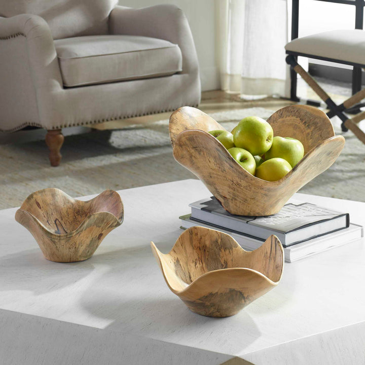 Tamarine - Wood Wall Art (Set of 3) - Light Brown