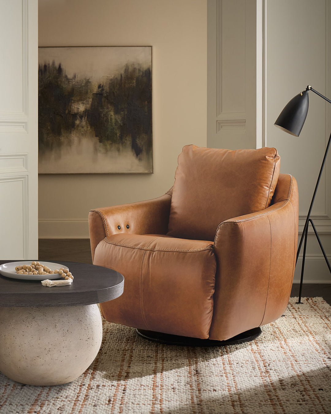 CC - Beau Swivel With Power Footrest - Brown