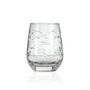 School of Fish 15oz Clear Stemless Wine Tumbler Glass