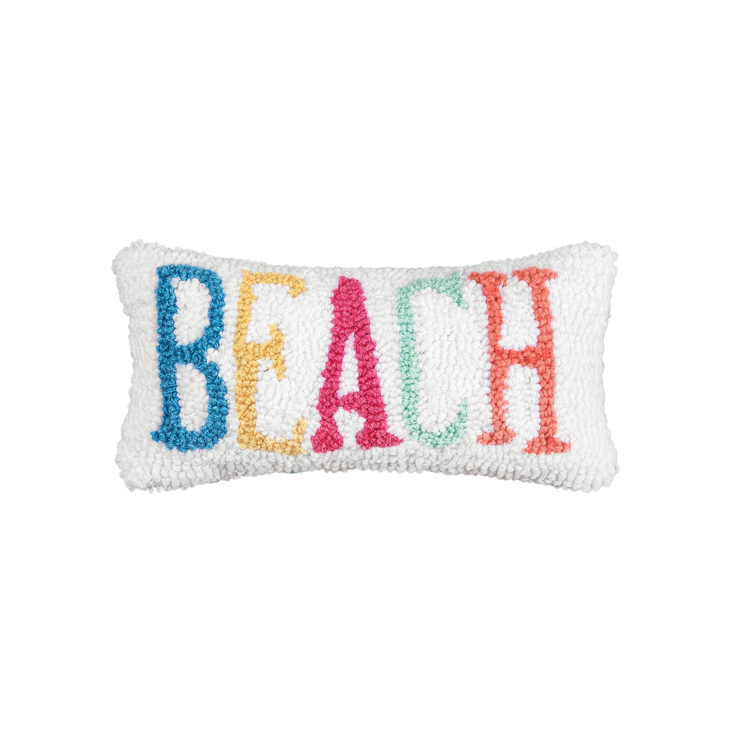 Coastal Beach Colorful Throw Pillow