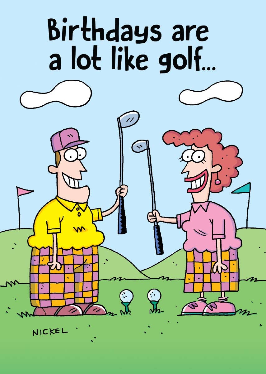 Golf-Themed Birthday Card
