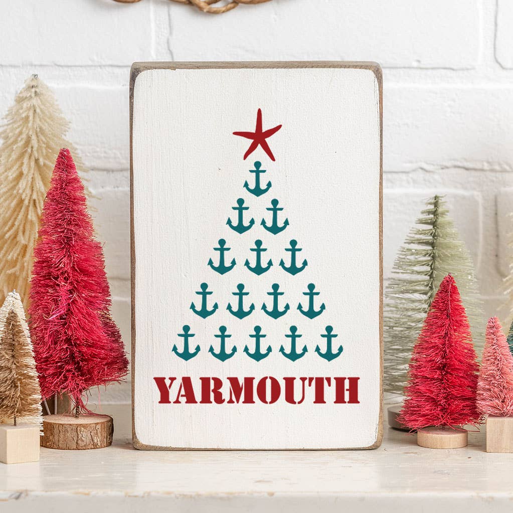 Personalized Anchor Tree Decorative Wooden Block