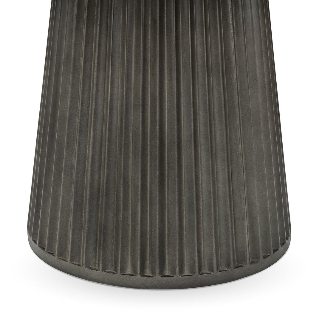 Caspia - 47" Outdoor Round Dining Table - White / Dark Gray