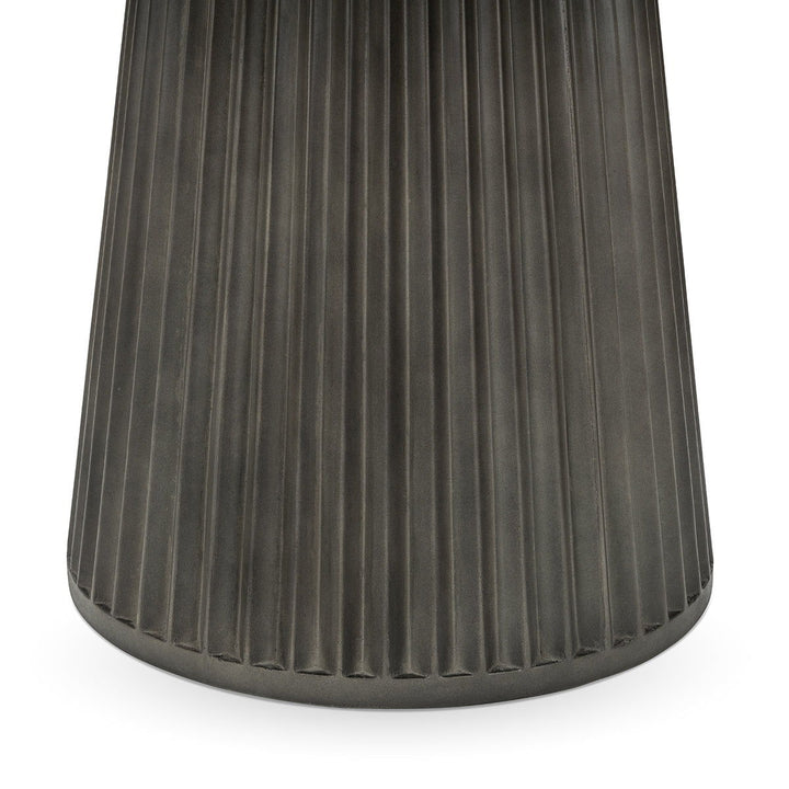 Caspia - 47" Outdoor Round Dining Table - White / Dark Gray