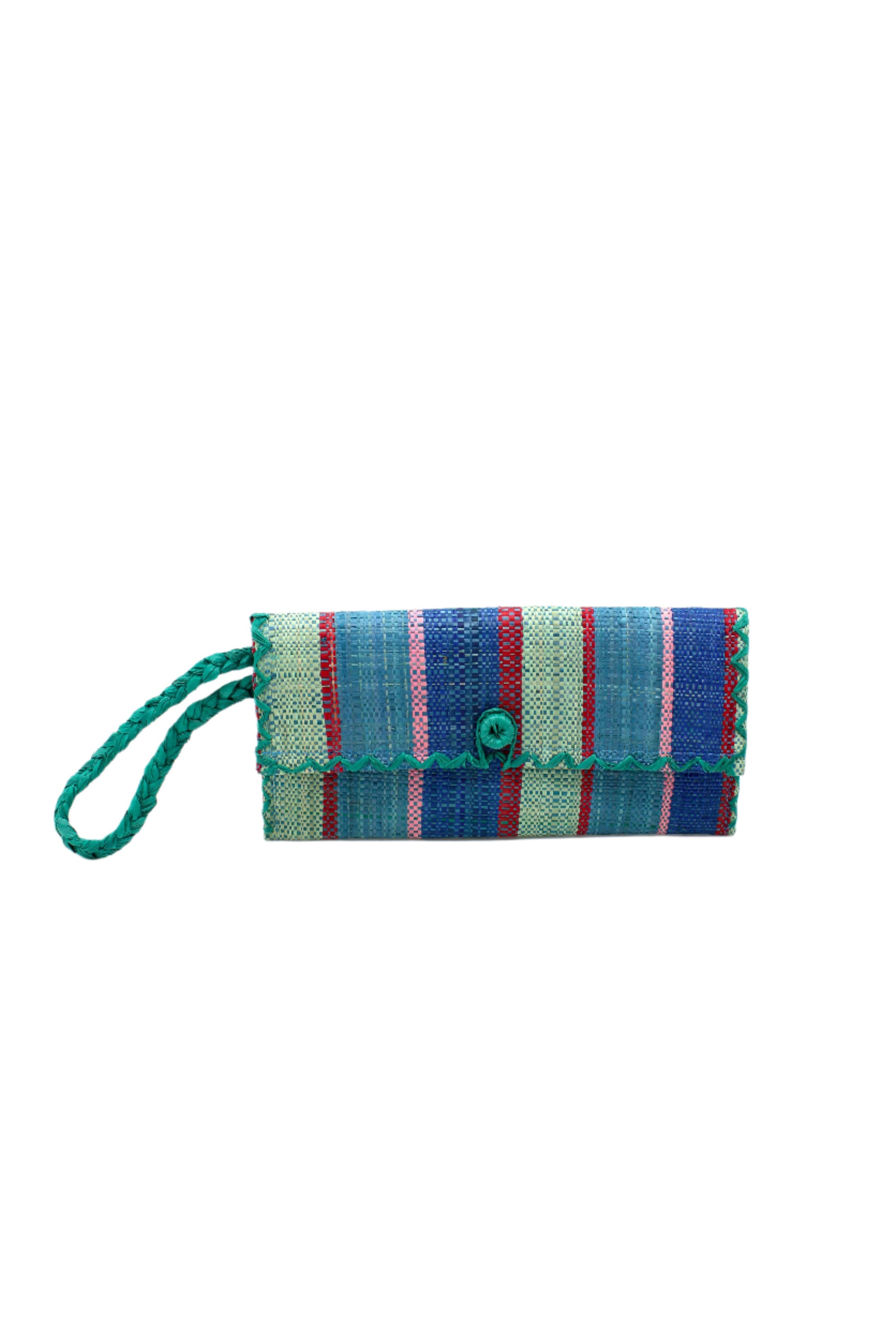 ChiChi Straw Clutch Wristlet Bag: Black