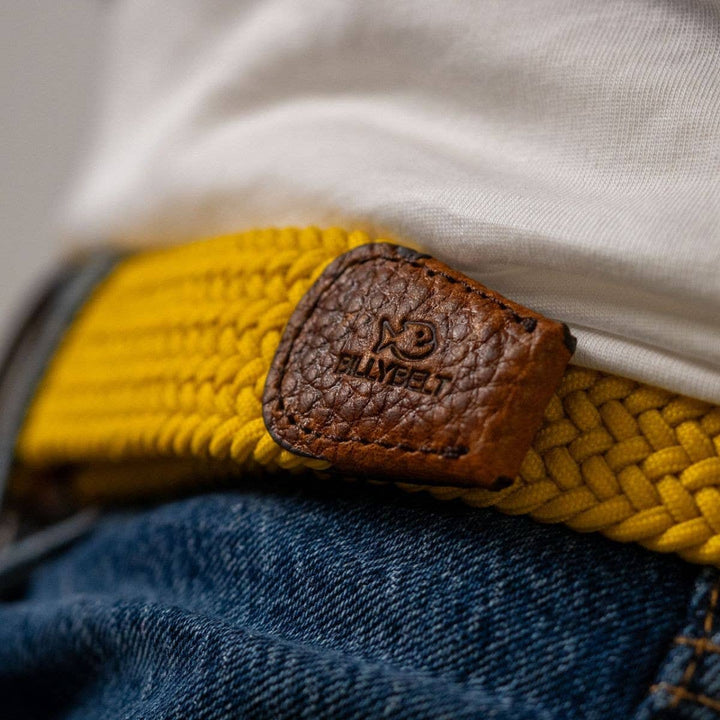Imperial Yellow Elastic Braided Belt: Size 1