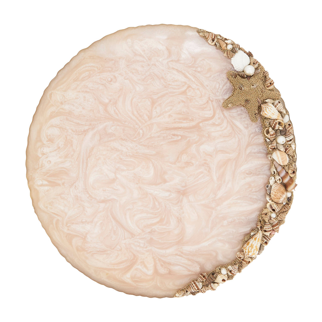 Resin Enchanted Seashell Placemat: Aqua / 14"