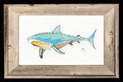 Psycho Shark Print – Coastal Nautical Wall Art: 4 x 6 with Frame