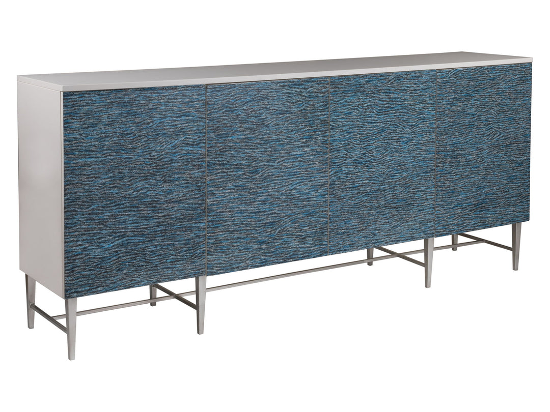 Signature Designs - Deepwater Media Console - White / Blue