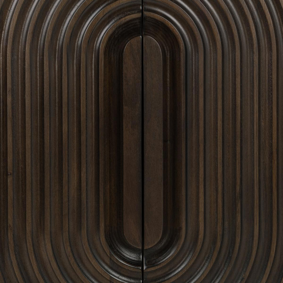 Colson - Mango Wood 4 Door Cabinet - Coffee Brown
