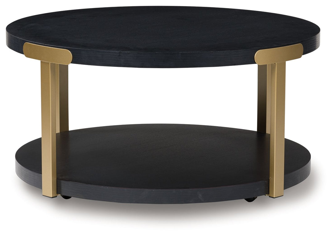 Shylore - Black / Brass Finish - Occasional Table Set (Set of 3)