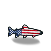 USA Patriotic Fish Iron On Embroidery Patch