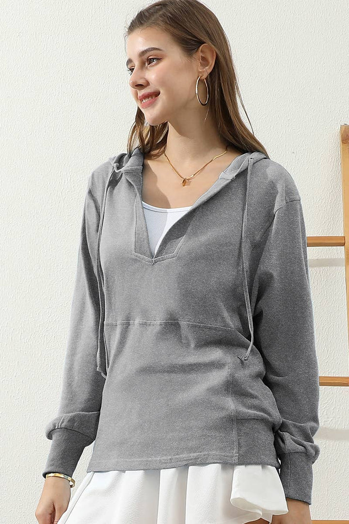 CWTTL1451_Basic Lightweight Pullover Hoodie Sweatshirt: NAVY / (XL) 1