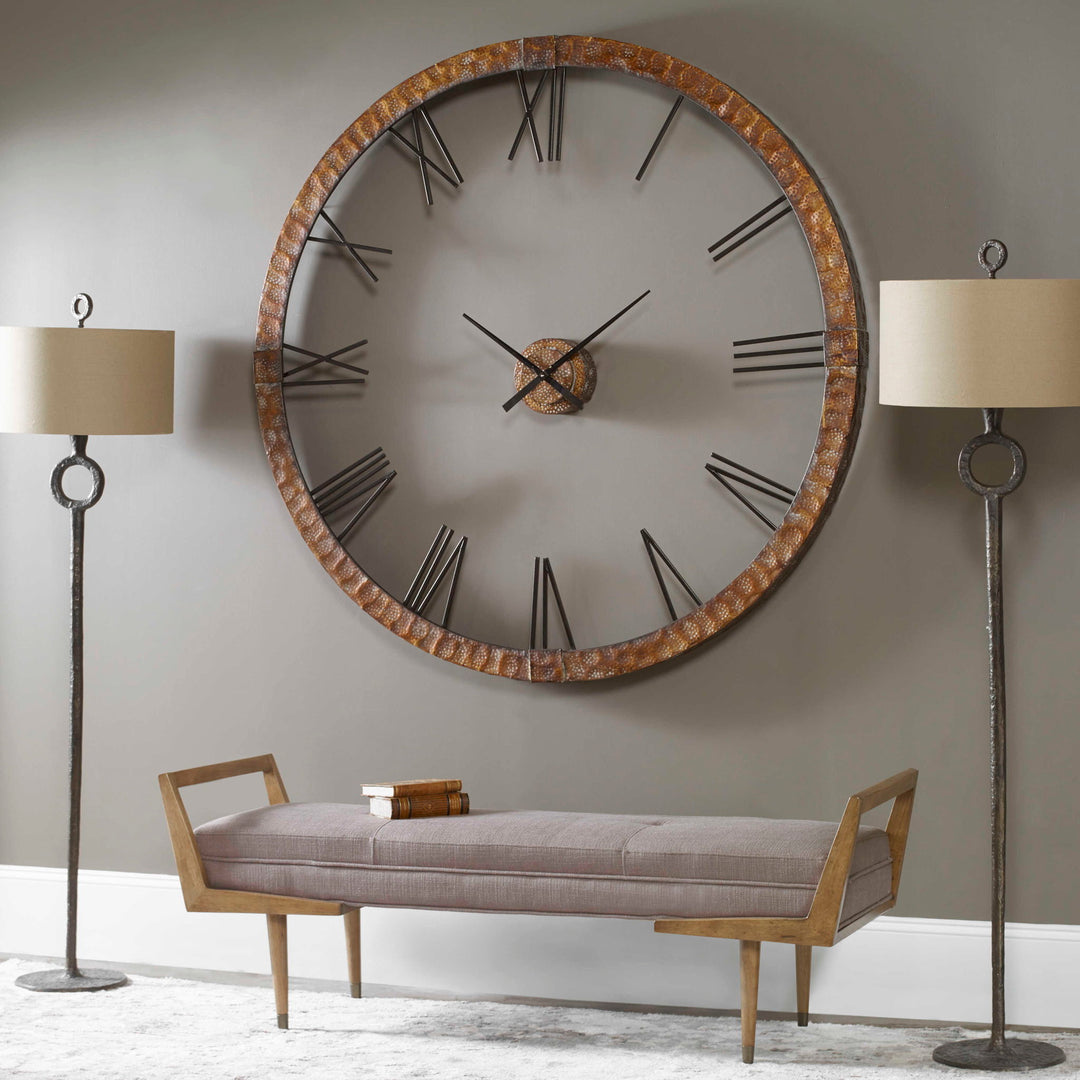 Amarion - 60" Copper Wall Clock - Light Brown
