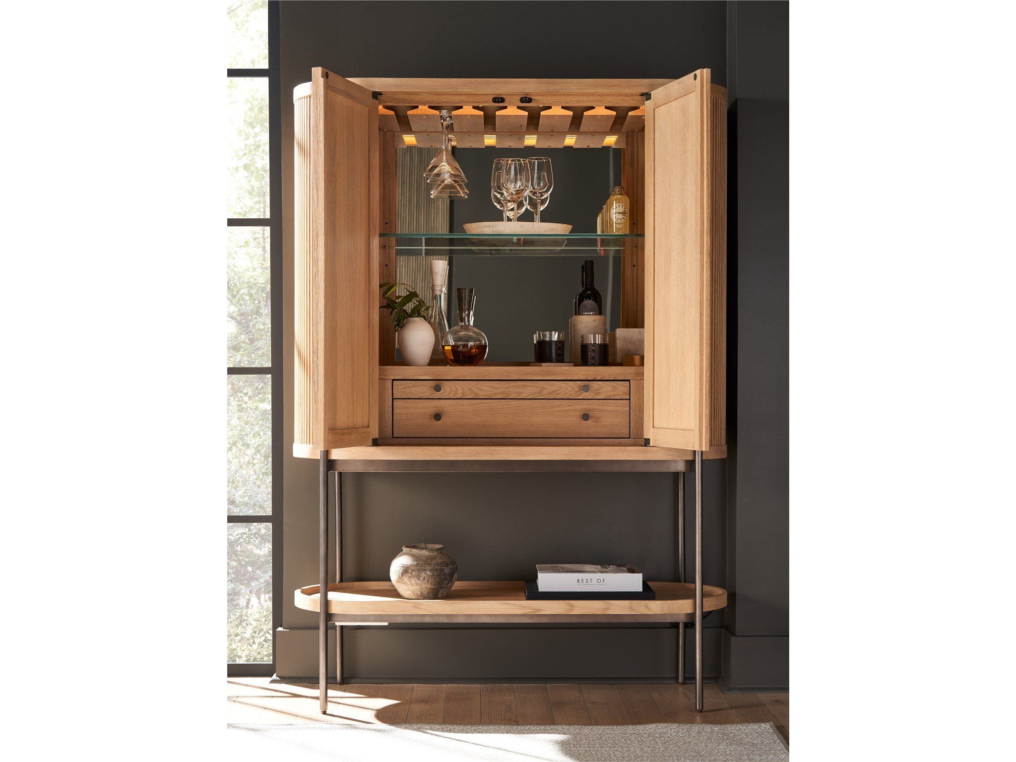 Modern - Linnea Bar Cabinet - Light Brown
