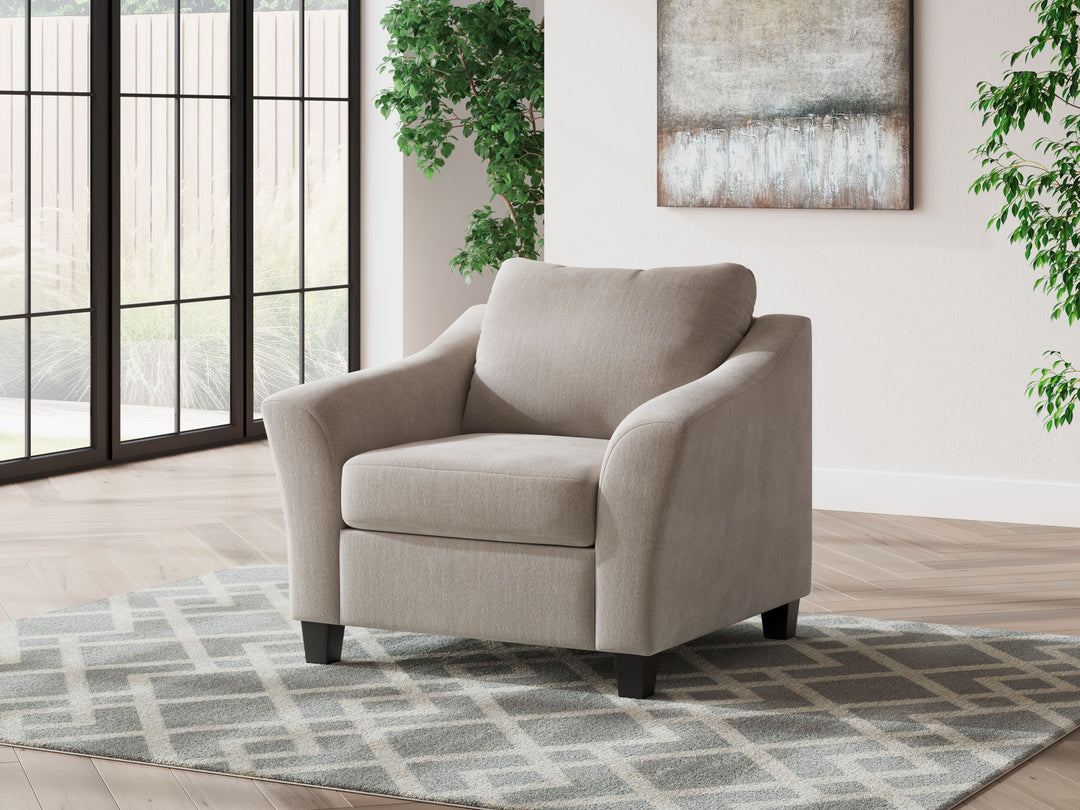 Willarae - Taupe - 2 Pc. - Chair And A Half, Ottoman
