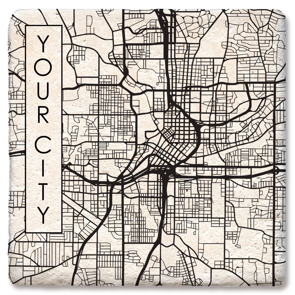 Custom city street map coaster