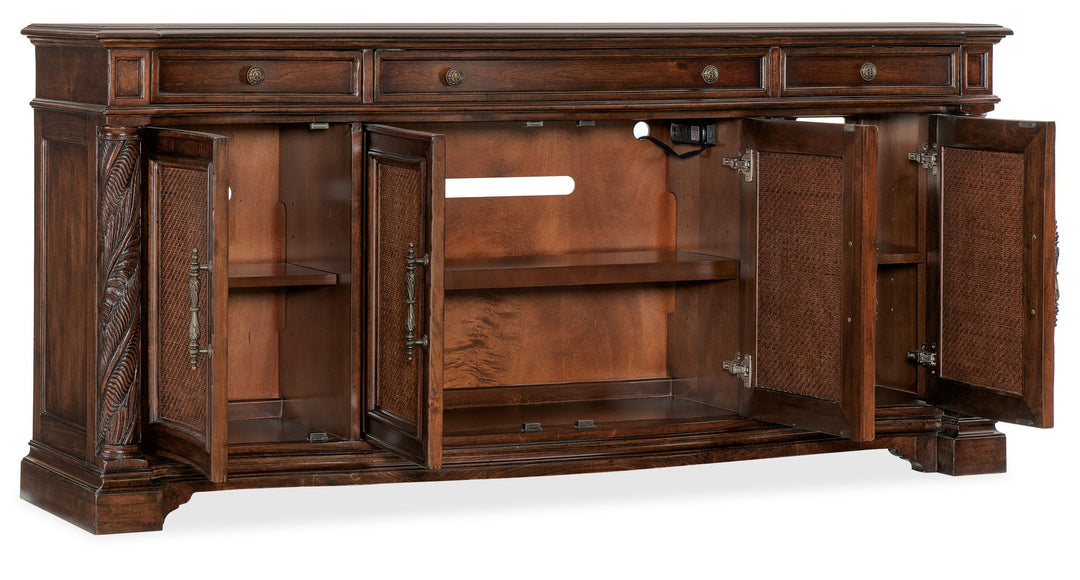 Charleston - Four Door-Three Drawer Buffet - Dark Brown