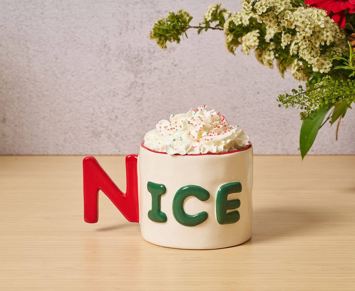 Ceramic Message Mug Nice, 14oz