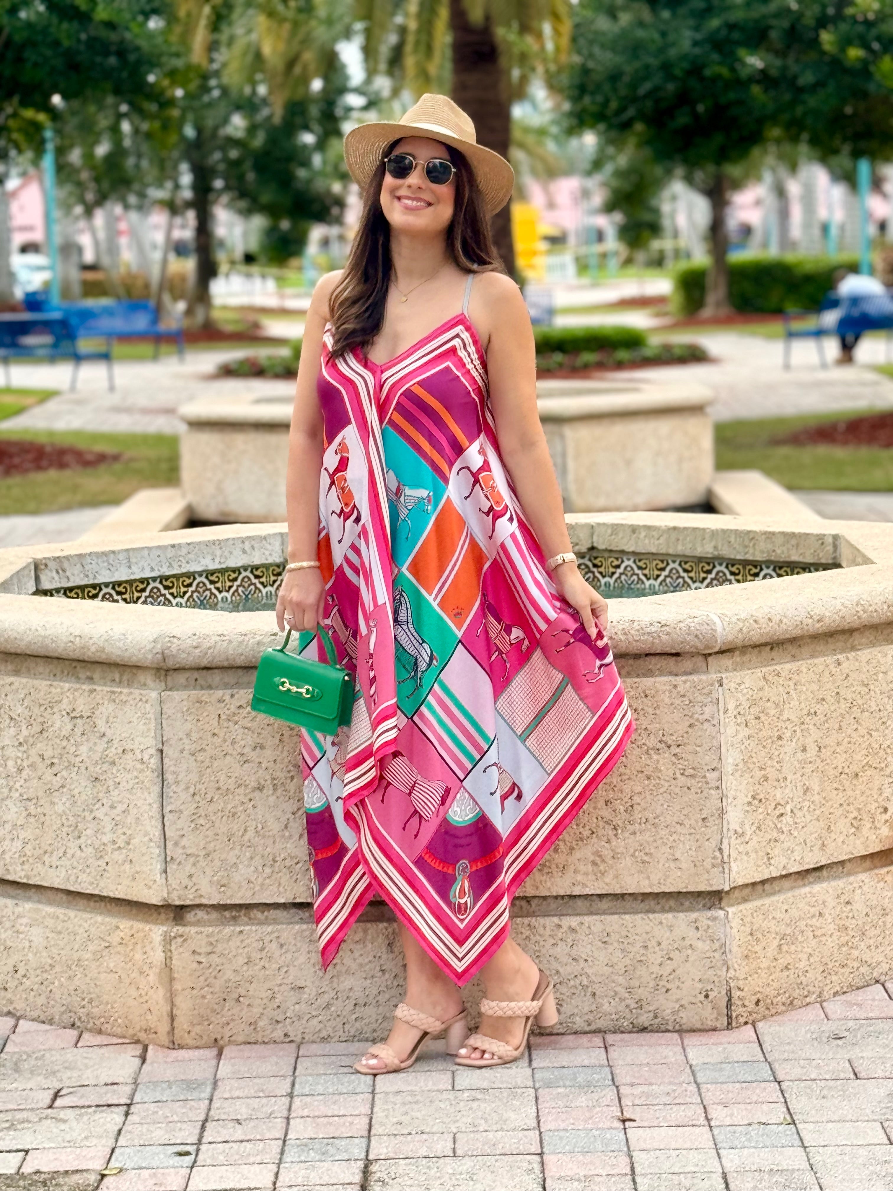 Silk Dress / Pink Horse