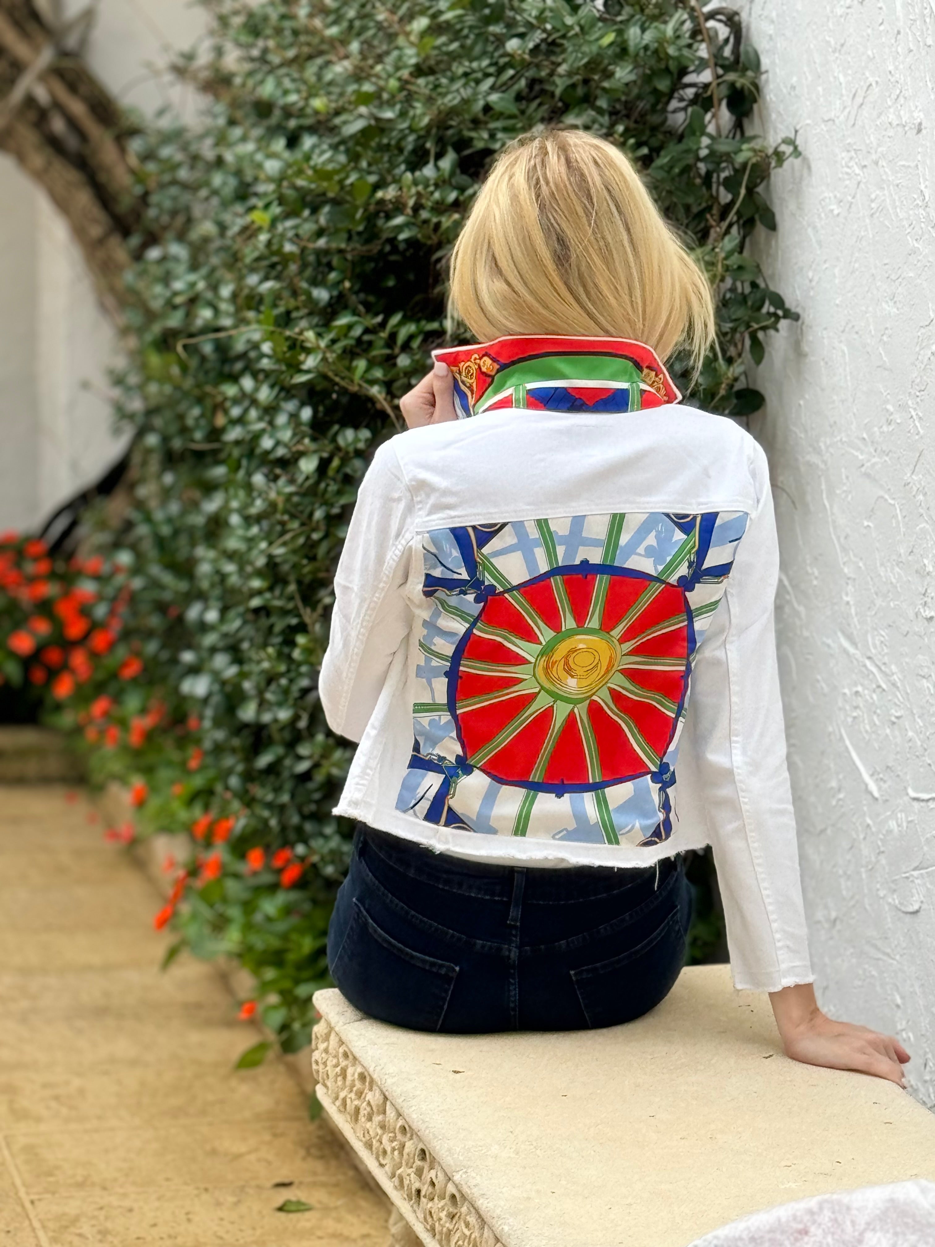 The White Denim Jacket / Love Red