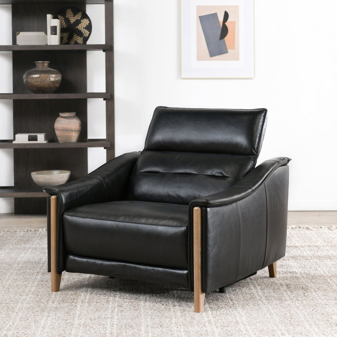 Cullman - Leather Power Recliner Accent Chair - Black