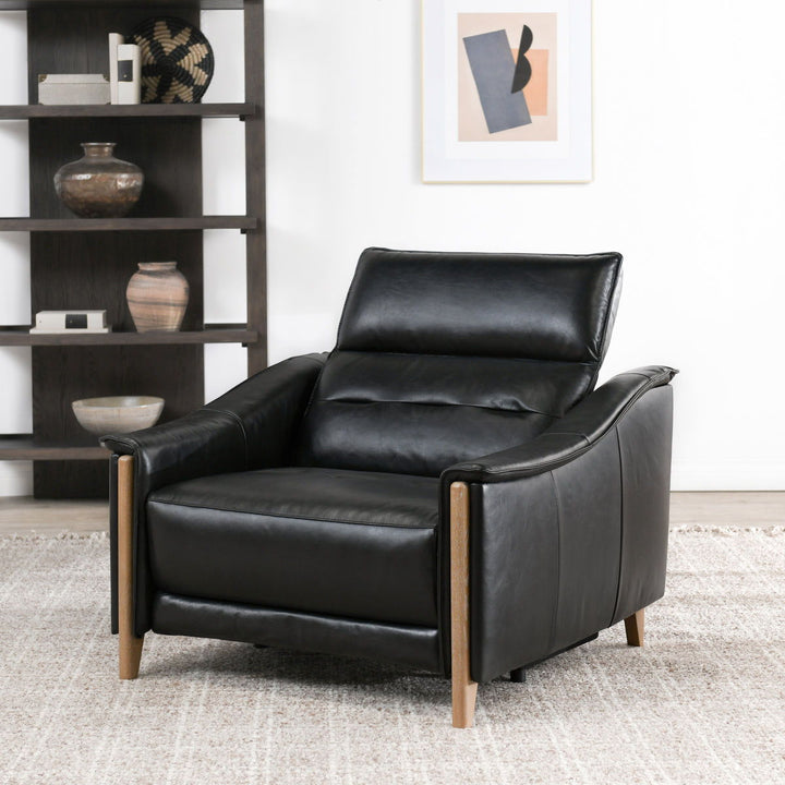 Cullman - Leather Power Recliner Accent Chair - Black