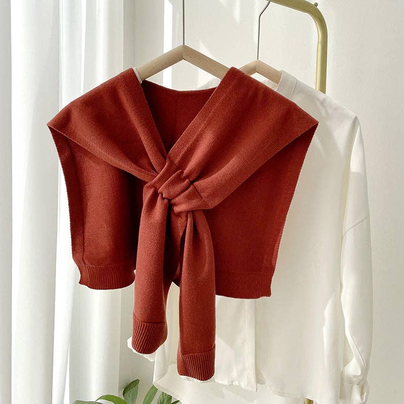 Knitted Crossed Solid Shawl: Smoky gray / 90cm