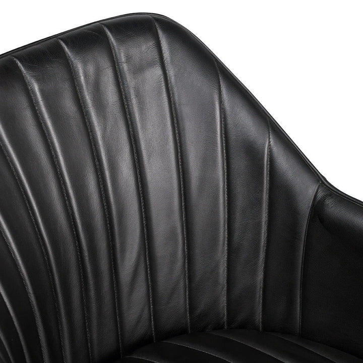 Leon - Leather Dining Chair - Jet Black